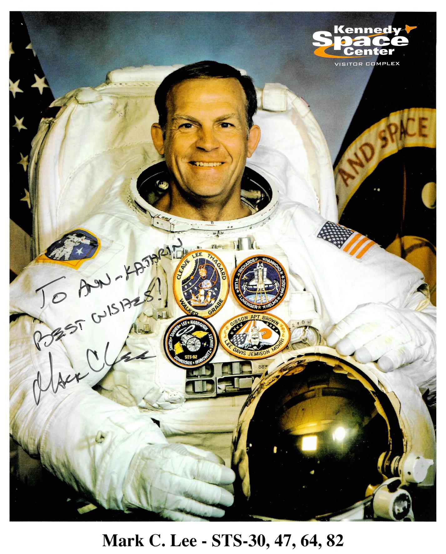 Astronaut Mark Lee hand-signed 8x10'' portrait