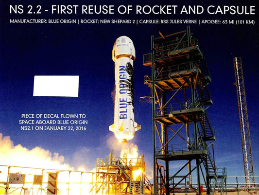 Blue Origin Mission NS2.2 flown artifact presentation