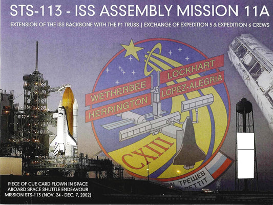 STS-113 flown artifact presentation