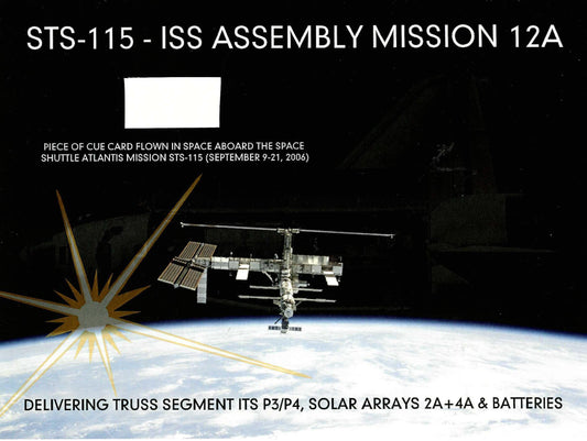 STS-115 flown artifact presentation