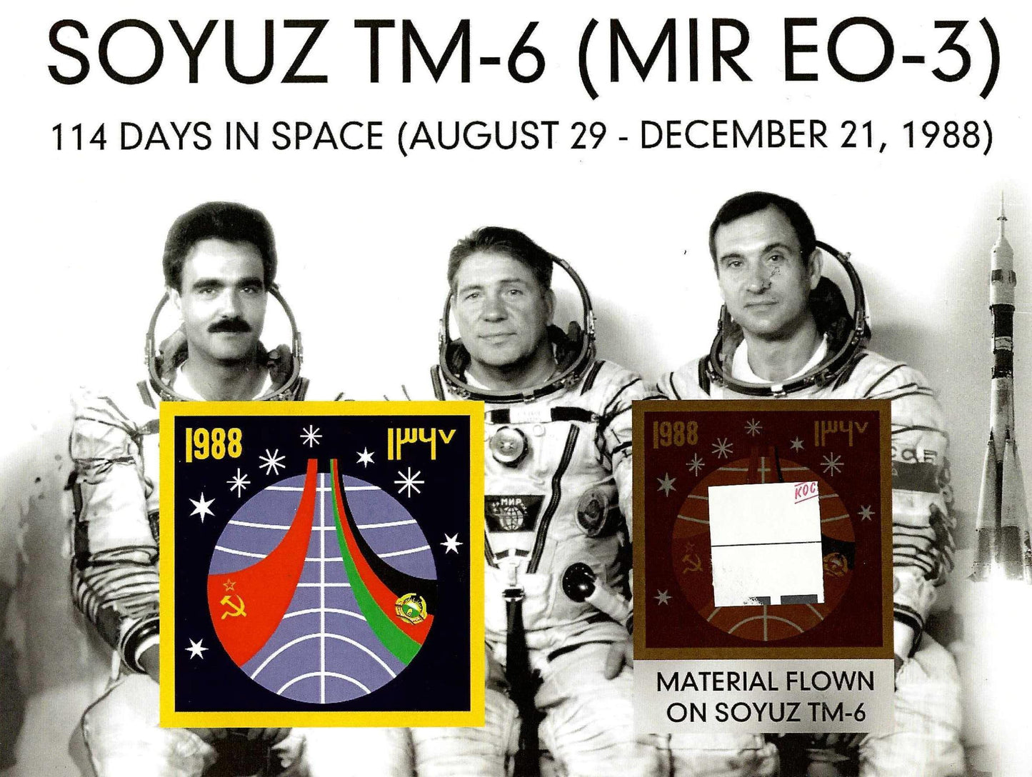 Soyuz TM-6 flown artifact presentation