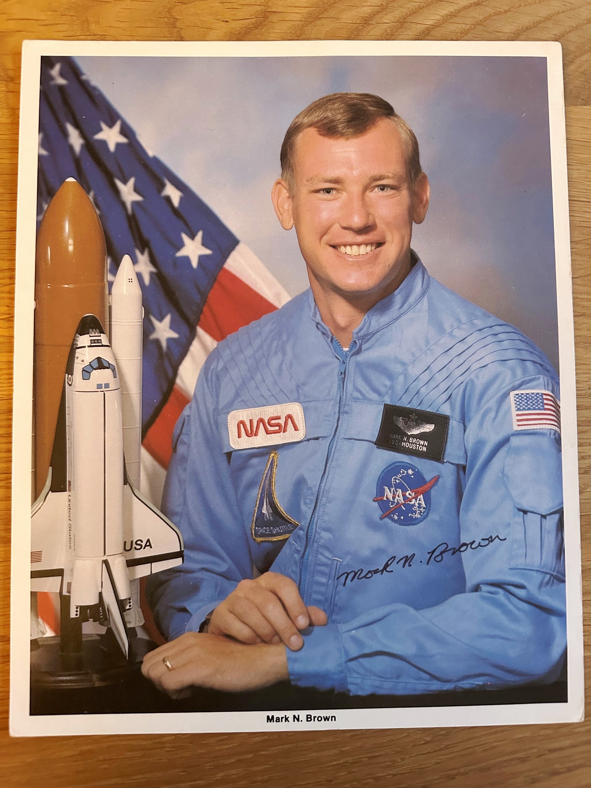 Astronaut Mark Brown autopen-signed 8x10'' portrait