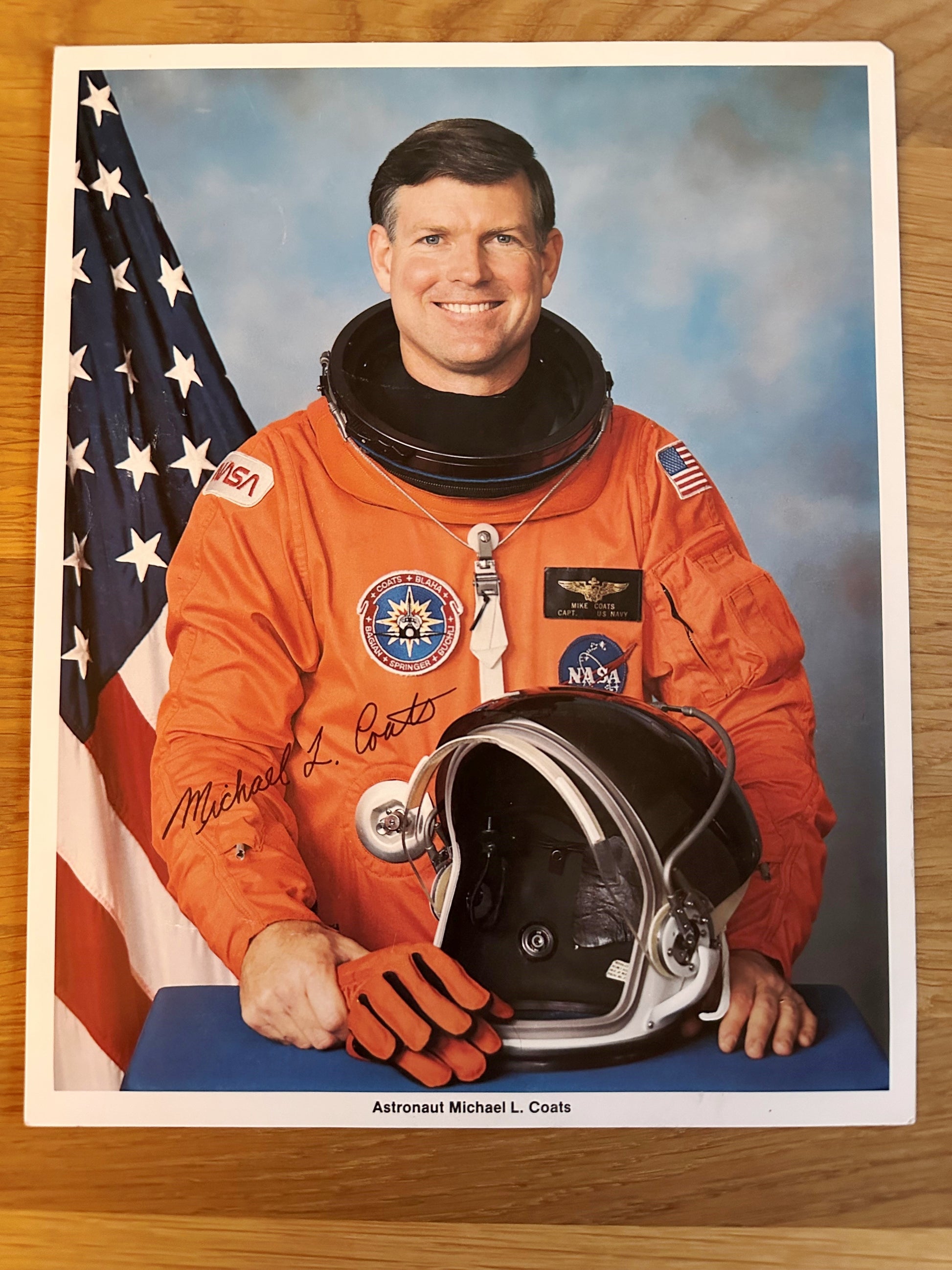 Astronaut Mike Coats autopen-signed 8x10'' portrait