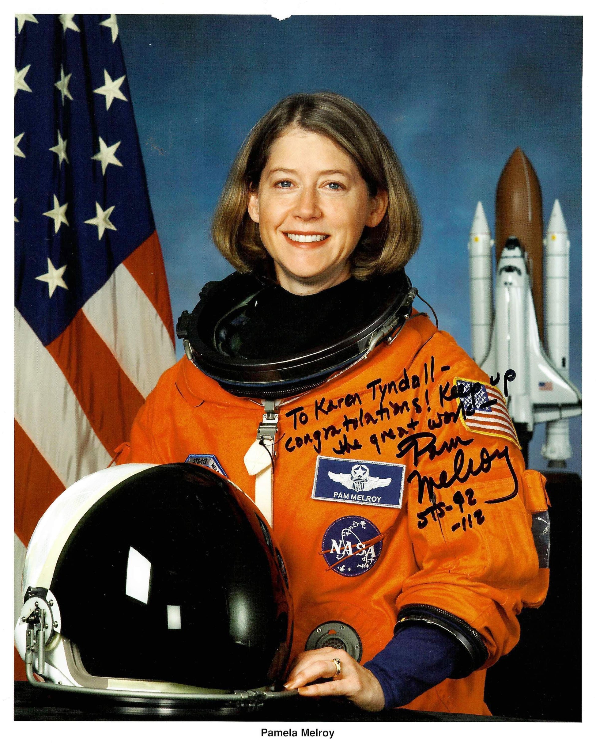 Astronaut Pam Melroy hand-signed 8x10'' portrait