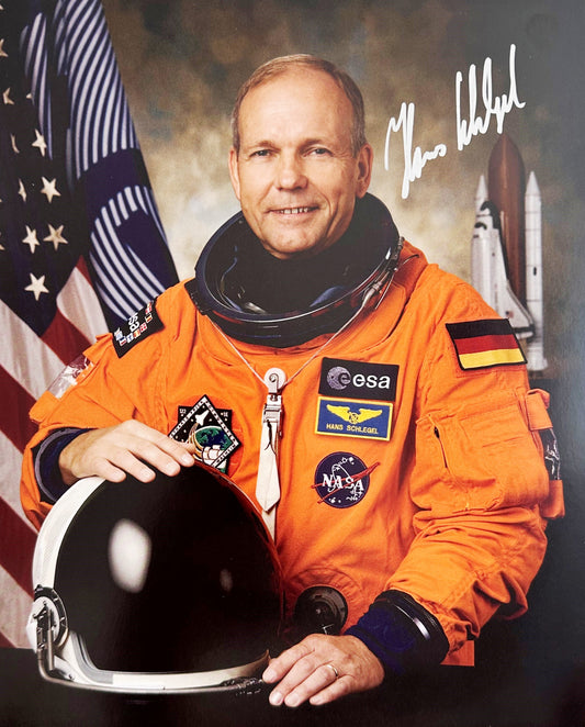 Astronaut Hans Schlegel hand-signed 8x10'' portrait