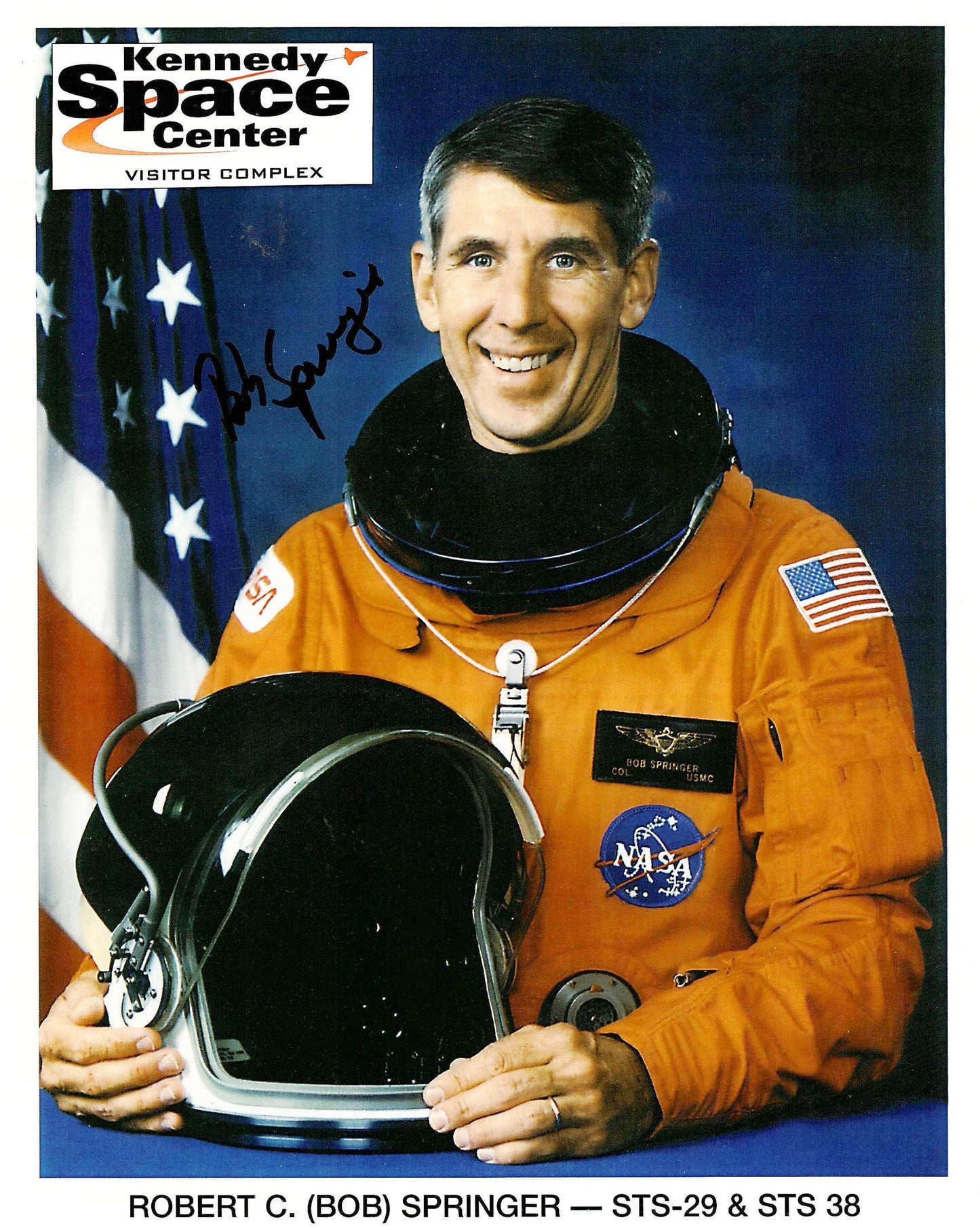 Astronaut Bob Springer hand-signed 8x10'' portrait