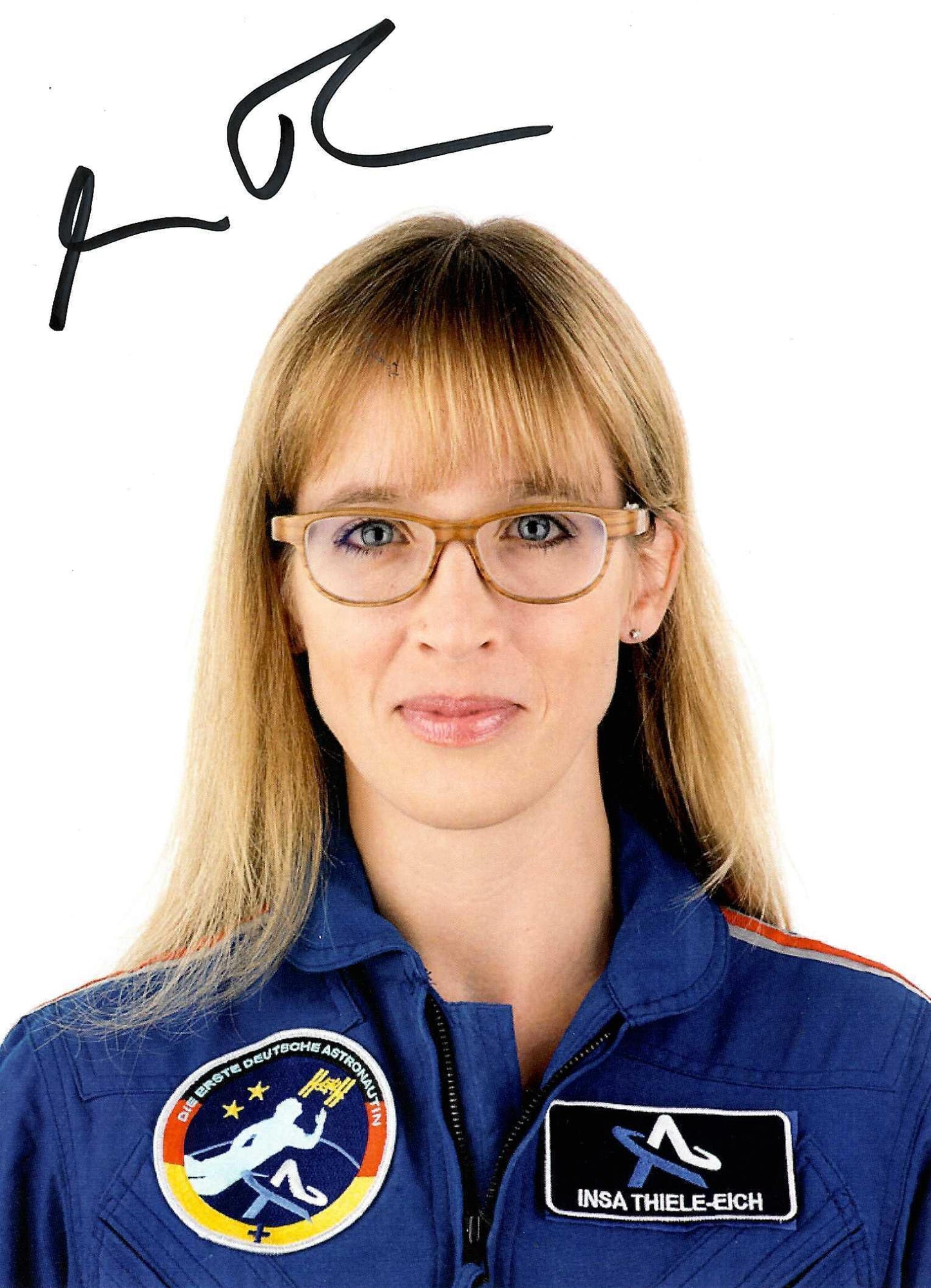 German Astronaut Candidate Insa Thiele-Eich hand-signed portrait 6x8''